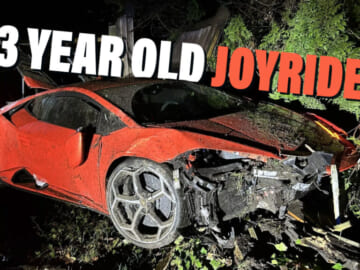 13-Year-Old Wrecks Lamborghini Huracan On Rainy Night Joyride